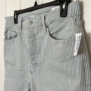 Old Navy Blue and White Striped Straight Leg Pants